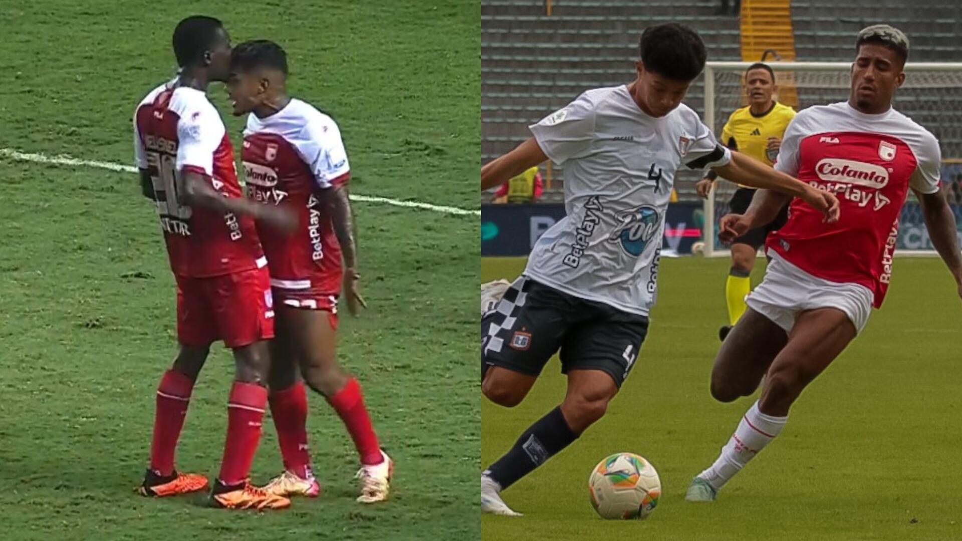 Pelea de jugadores de Santa Fe - Fotos: Redes sociales