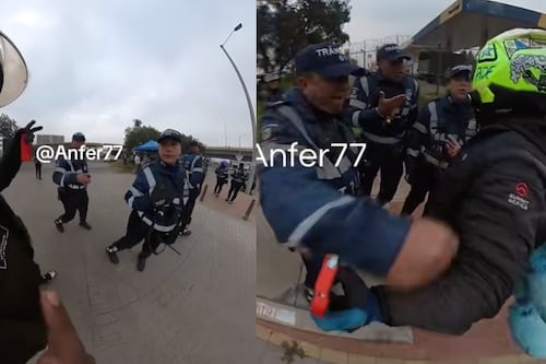 Motociclista venezolano fue víctima de agresión y ataque xenófobo por Agentes de Tránsito ‘azules’ en Bogotá