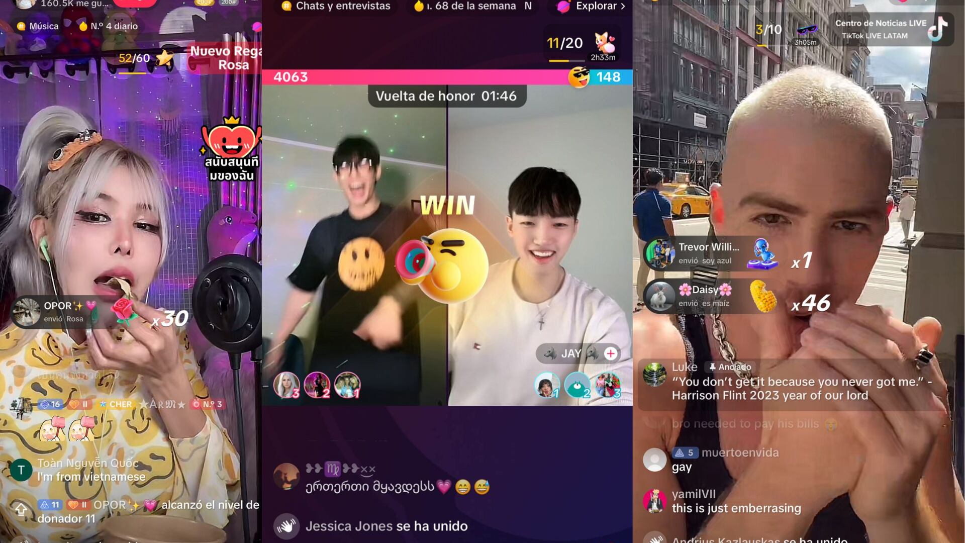 personas en live de tiktok