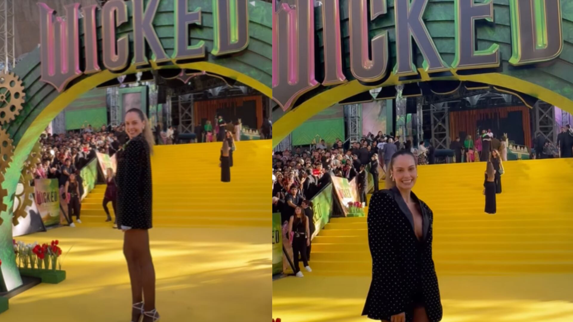 Como toda una celebridad, Laura Acuña asistió a la premier de famosa película Wicked, en México