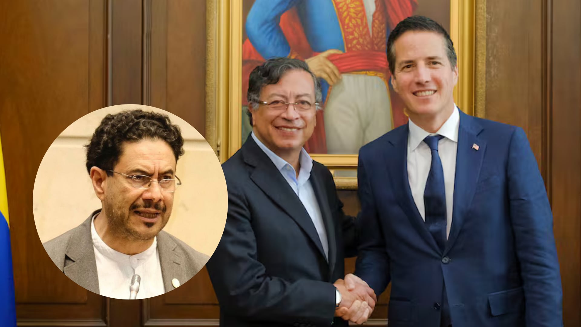 Iván Cepeda, Gustavo Petro y Bernie Moreno.