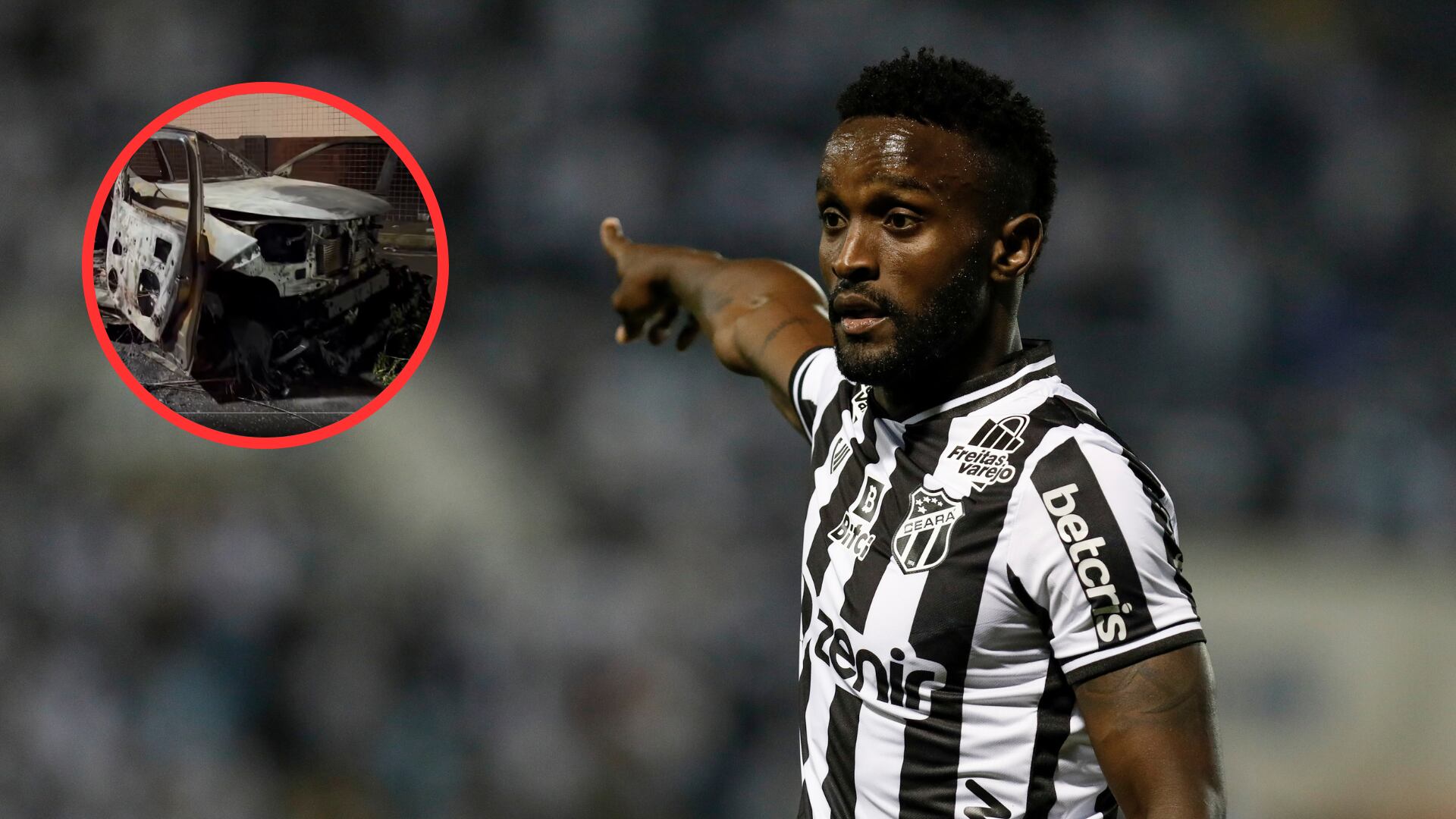 Le quemaron el carro a Stiven Mendoza por el descenso del Santos en Brasil