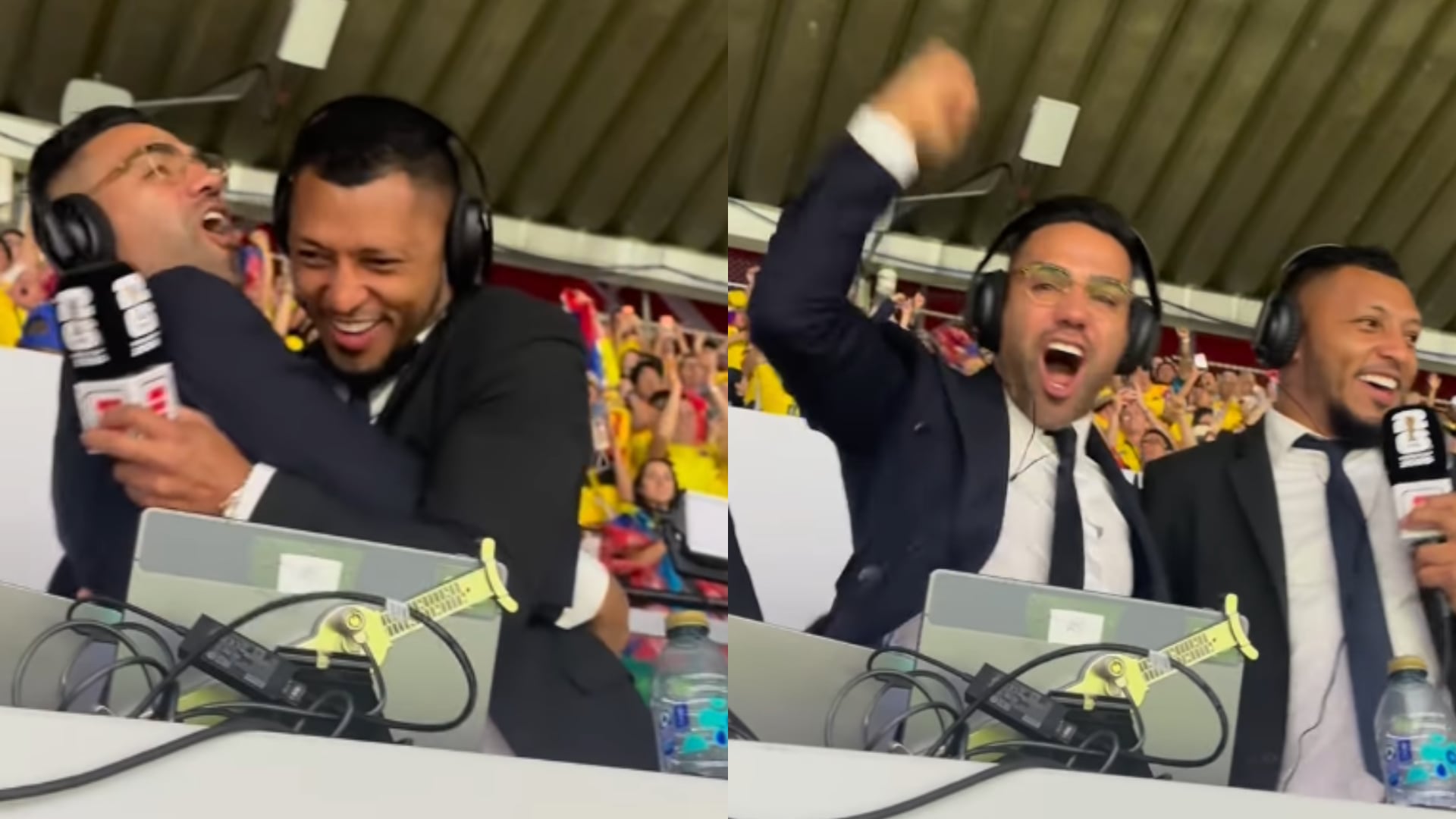 Falcao se salió de los ‘chiros’ celebrando los goles de Colombia en pleno en vivo del partido