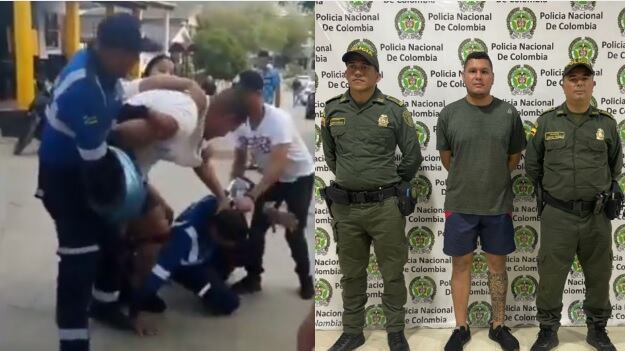 Pelea entre hombre y agente de tránsito en Puerto Colombia.
