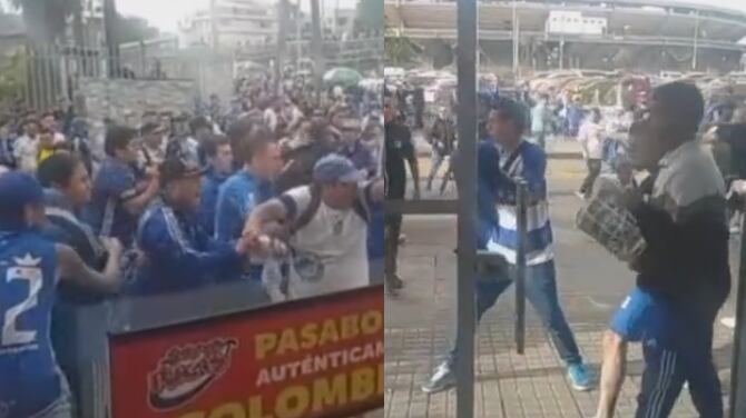 Pelea entre hinchas de Millonarios