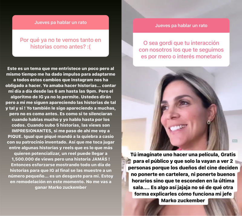 Mabel Cartagena explicó por qué ya no publica tantas historias en Instagram