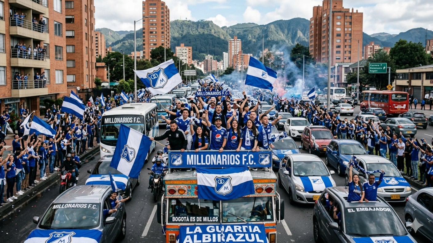 Hinchas de Millonarios convocaron gran caravana por Bogotá antes del clásico contra Santa Fe