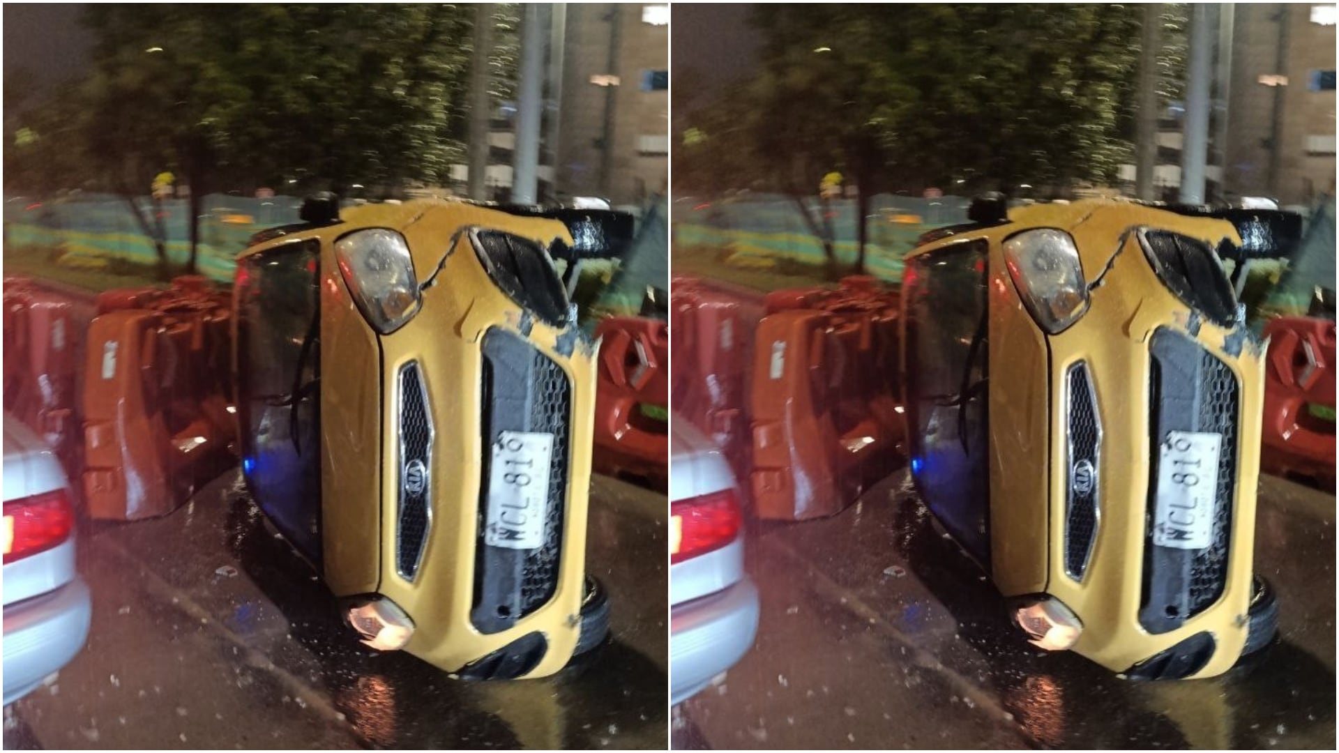 Taxista ebrio provocó accidente en la Av. Calle 26 de Bogotá (Redes sociales)