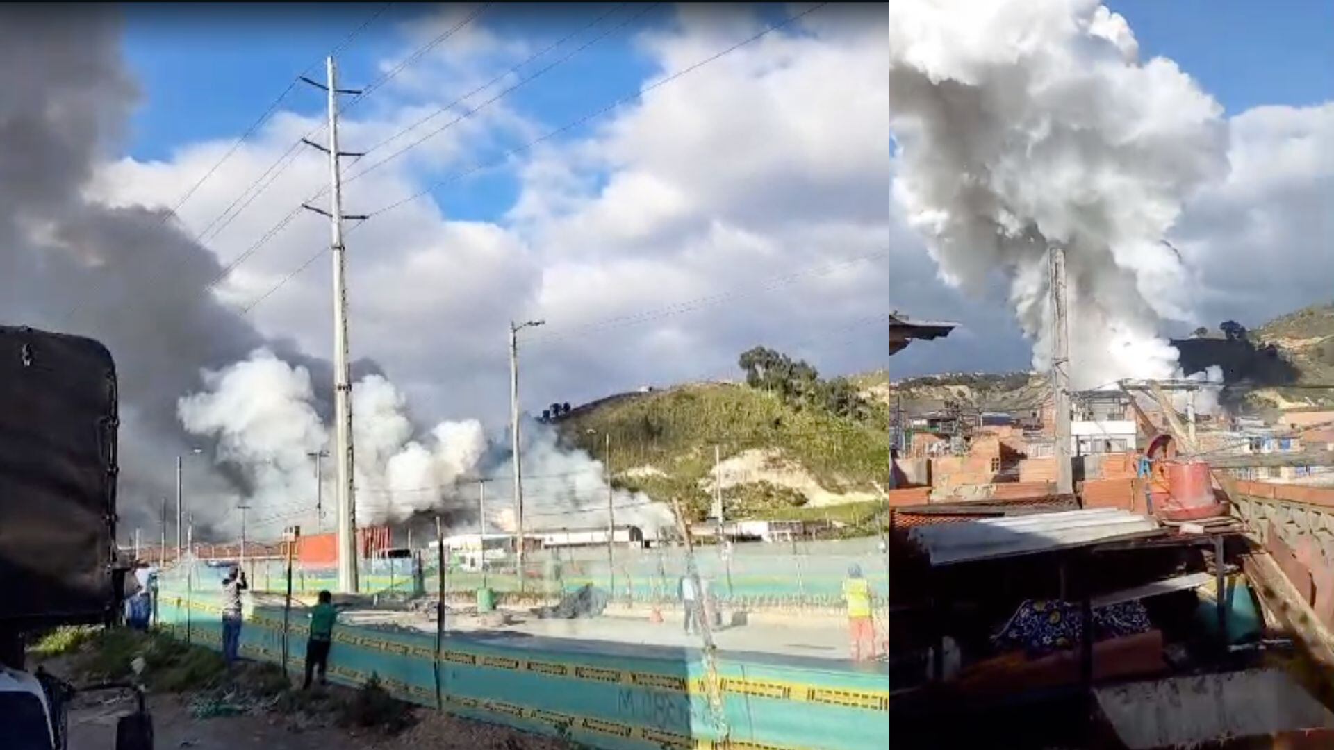 Bomberos controlan el incendio en la fábrica de pólvora