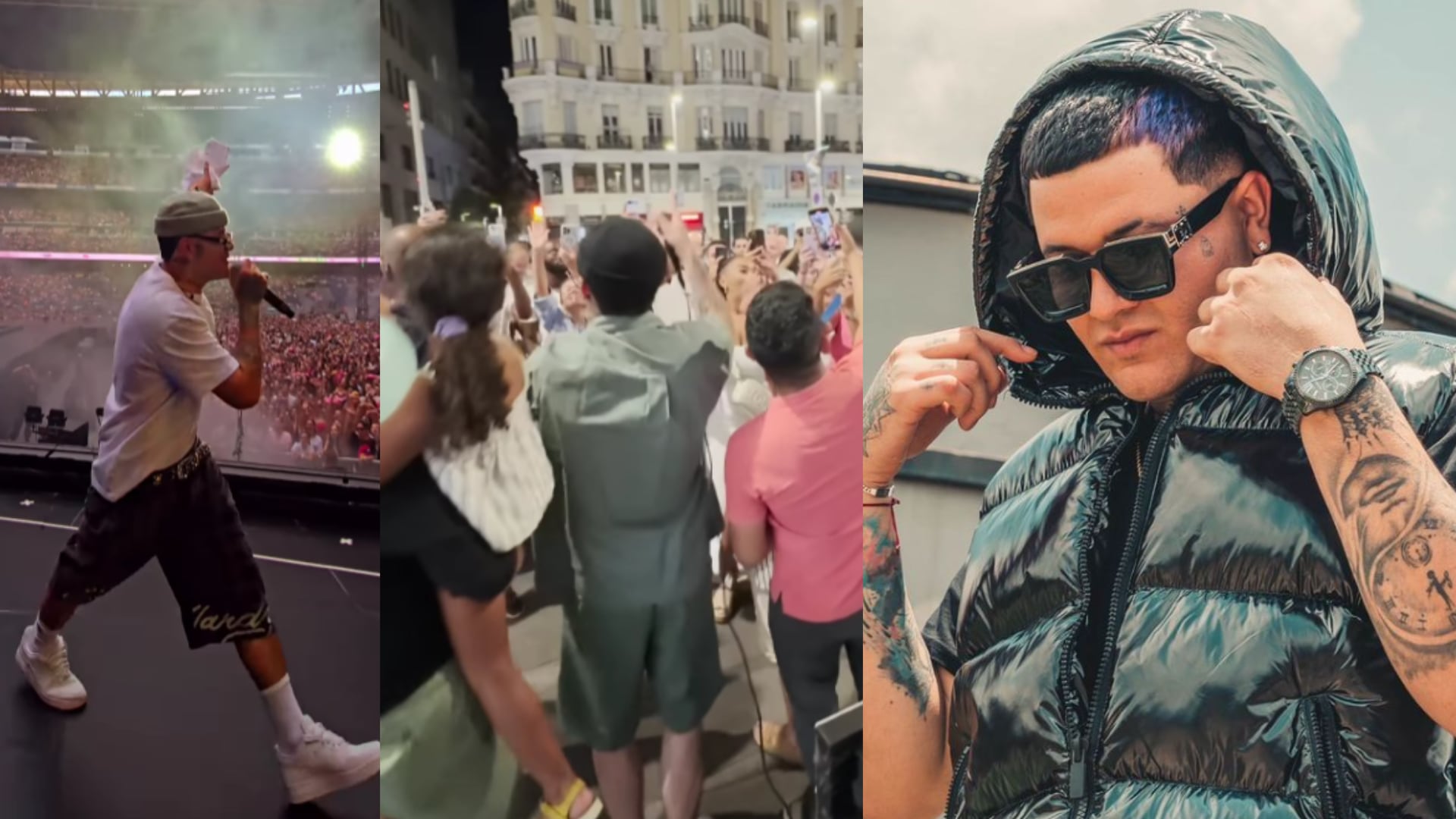 Kapo dio concierto gratis en Madrid luego de presentarse en el Bernabéu con Karol G