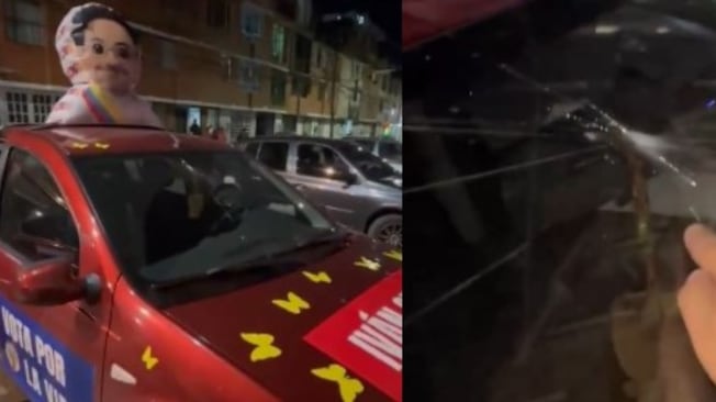 Foto reportan presunto ataque al vehículo de campaña de Iván Cepeda durante recorrido hacia evento social.