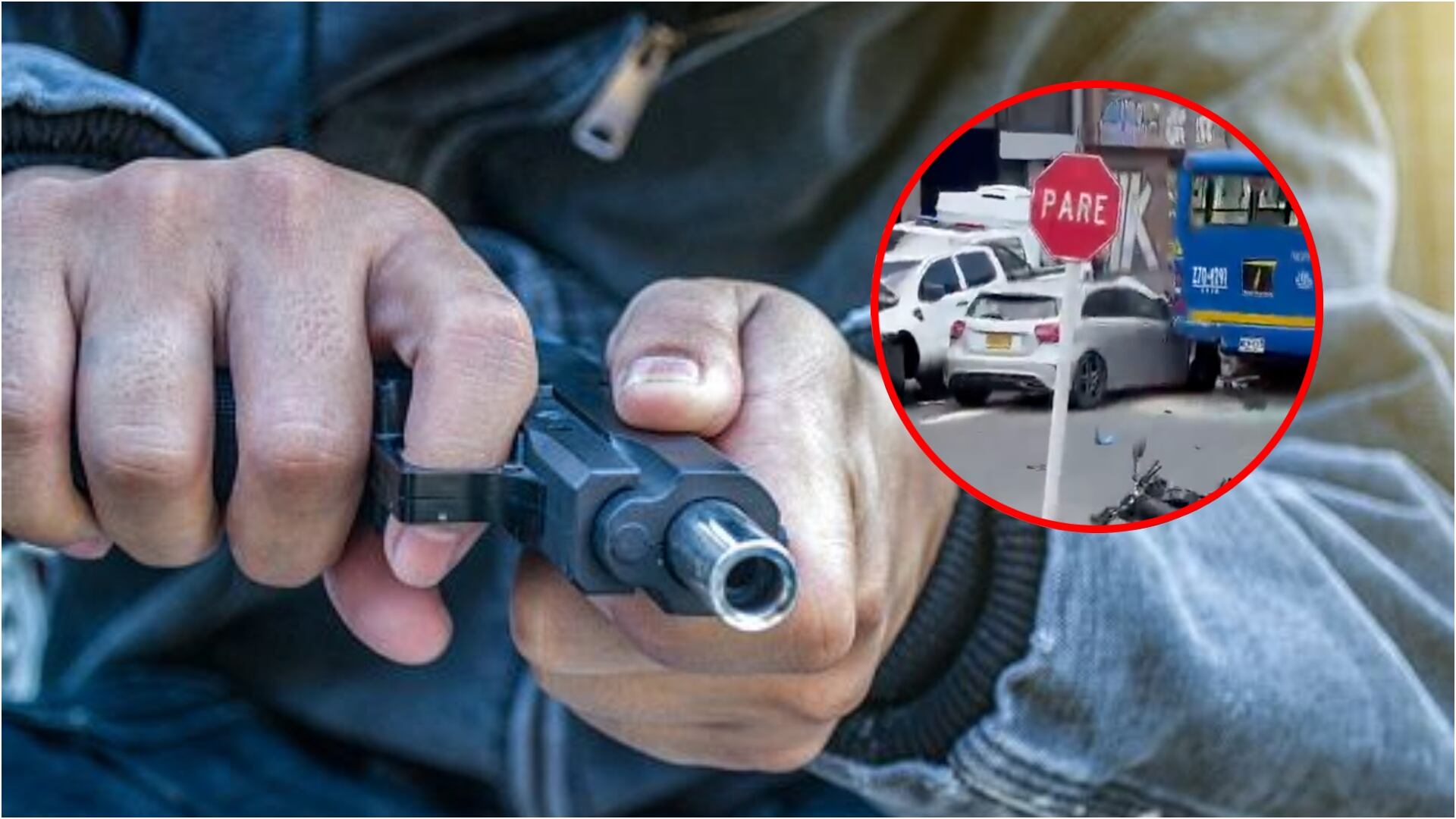 conductor de vehículo de alta gama atropelló a delincuentes que lo intentaron robar en Bogotá (Foto de archivo y captura de pantalla de Blu Radio)