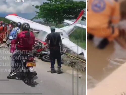 Atención: Avioneta se precipitó en Cartago y cayó encima de un motociclista