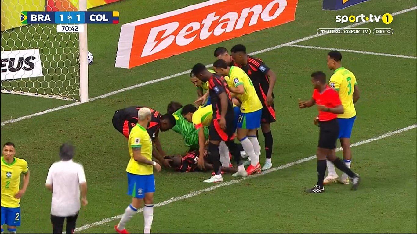 Captura de pantalla Brasil vs. Colombia