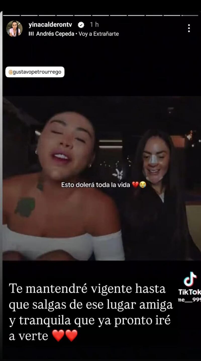 Yina Calderón le mandó conmovedor mensaje a Epa Colombia para que no se preocupe por nada afuera de la cárcel