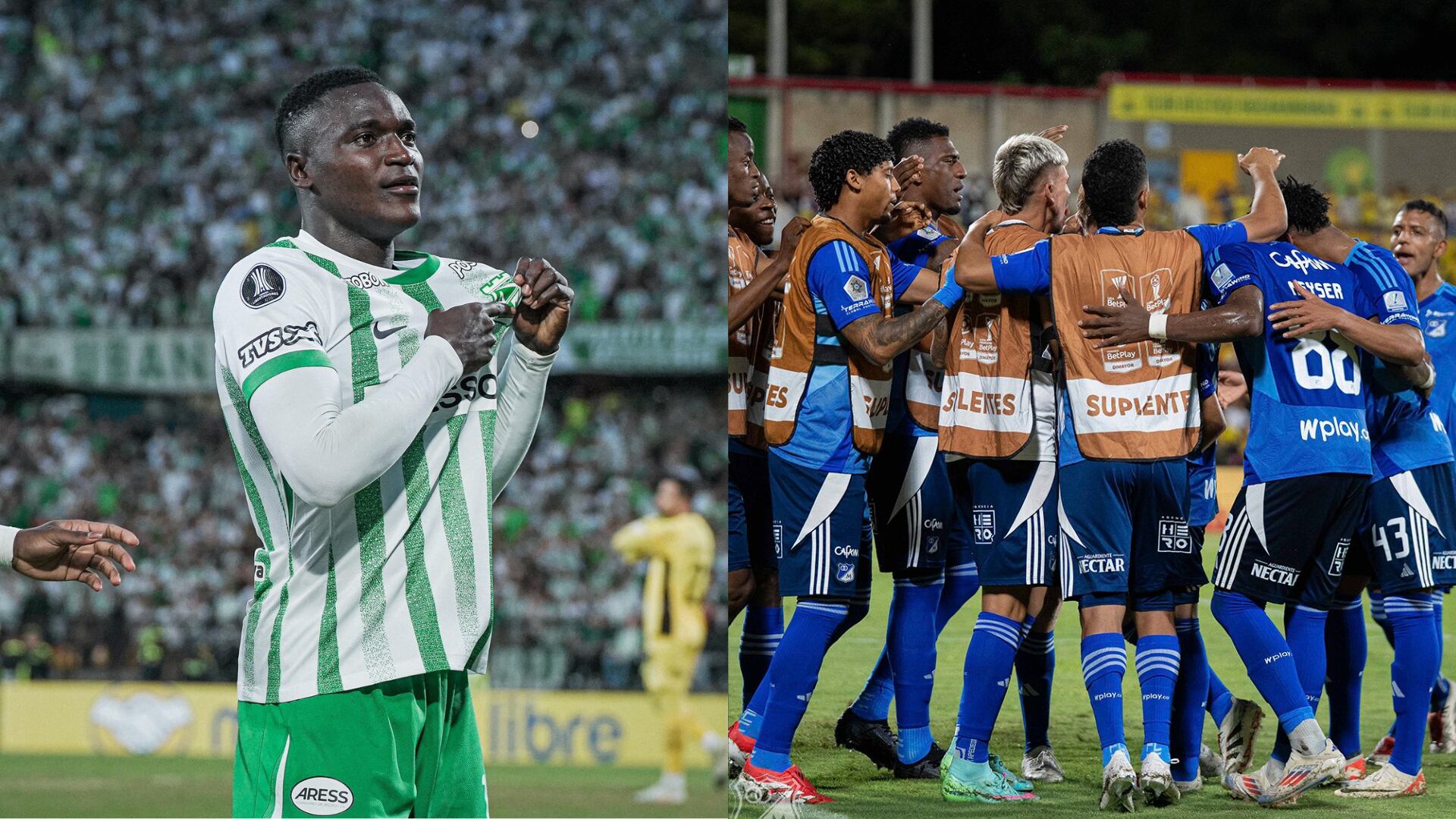 Nacional y Millonarios - Fotos: Redes sociales de los equipos