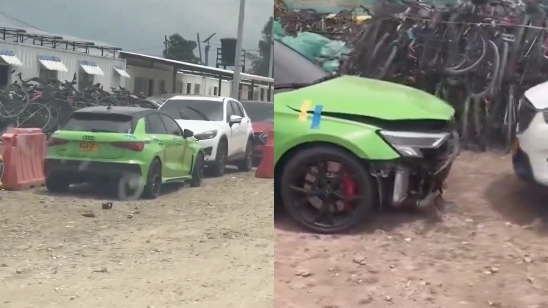 El carro con el que un conductor atropelló a dos ladrones fue visto en los patios de Bogotá.