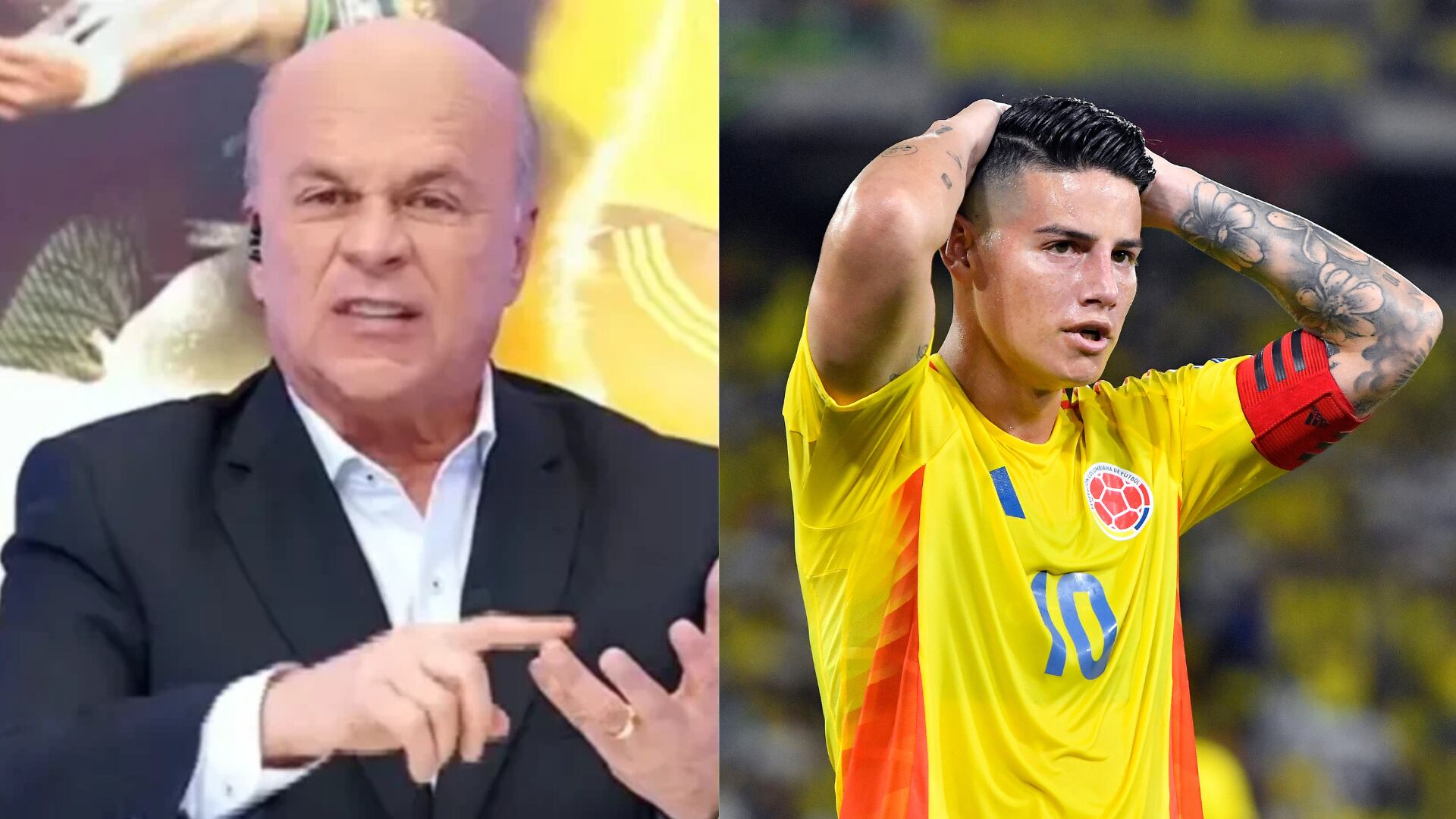 Carlos Antonio Vélez y James Rodríguez - Fotos: Captura de pantalla de redes sociales y Getty