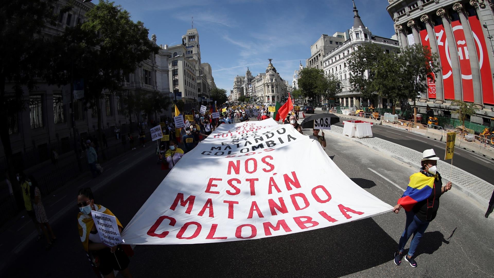Protestan en Madrid contra próxima visita de Iván Duque- EFE