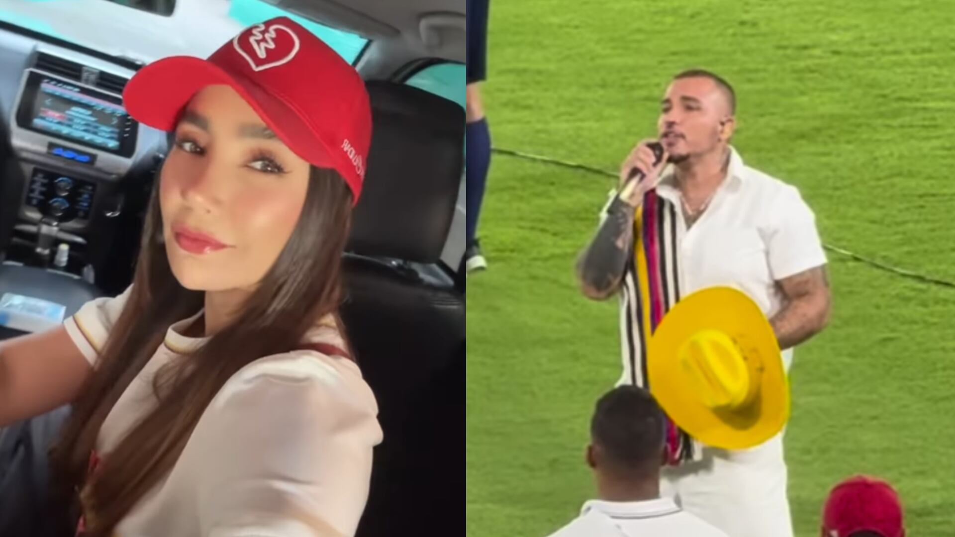 Jessi Uribe y Paola Jara en el Estadio Metropolitano de Barranquilla