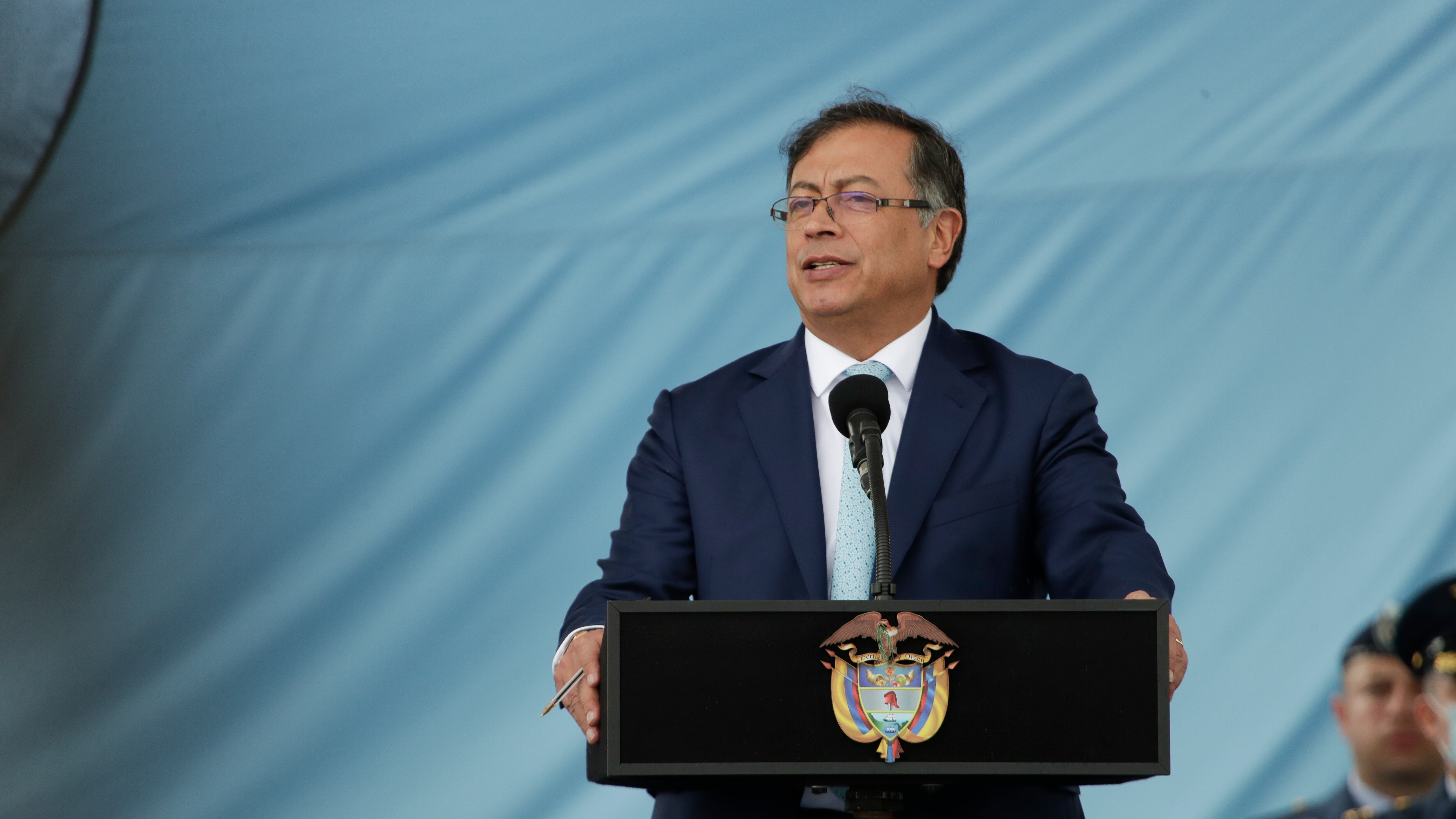 Gustavo Petro, presidente de Colombia, durante la celebración de los 103 años de la Fuerza Aérea Colombiana