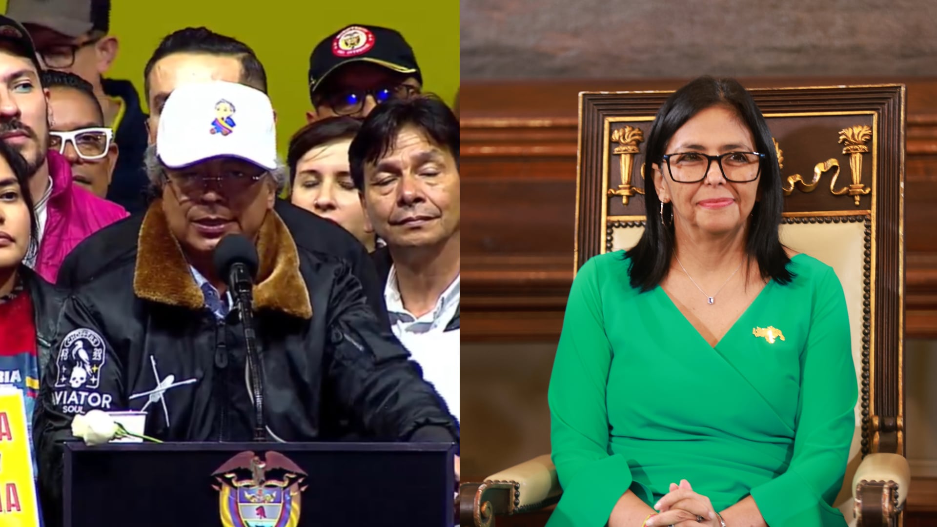 Gustavo Petro y Delcy Rodríguez