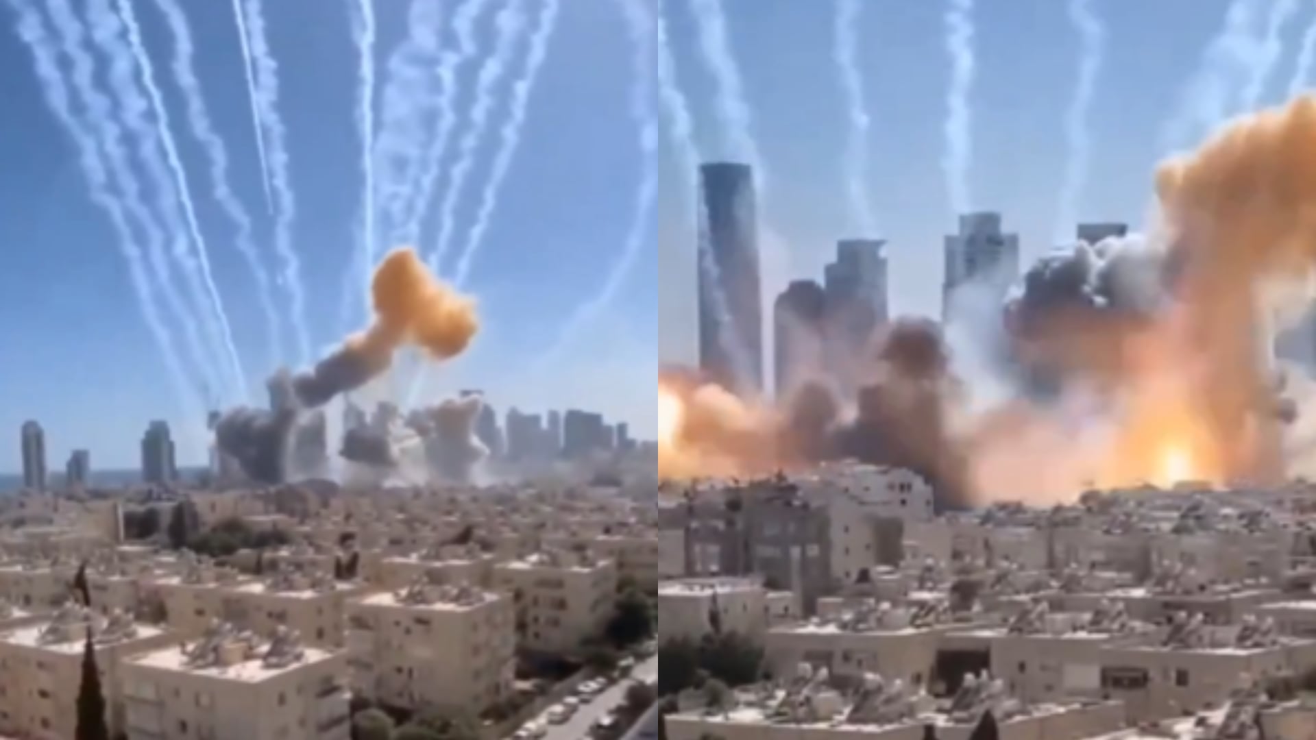 Impresionantes imágenes del nuevo bombardeo iraní en Israel: más de 10 misiles impactaron Tel Aviv en segundos
