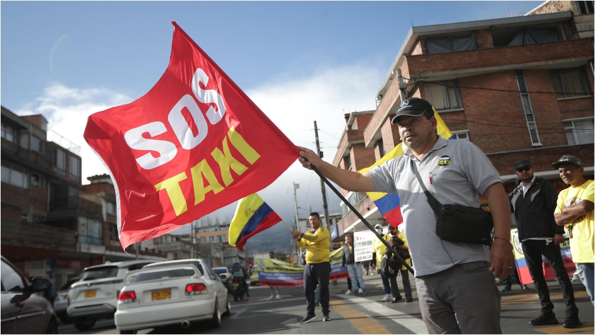 Protesta de Taxistas en Bogotá: Secretaria de Movilidad considera ilegítimos los bloqueos y advierte sanciones (Foto: Juan Pablo Pino)