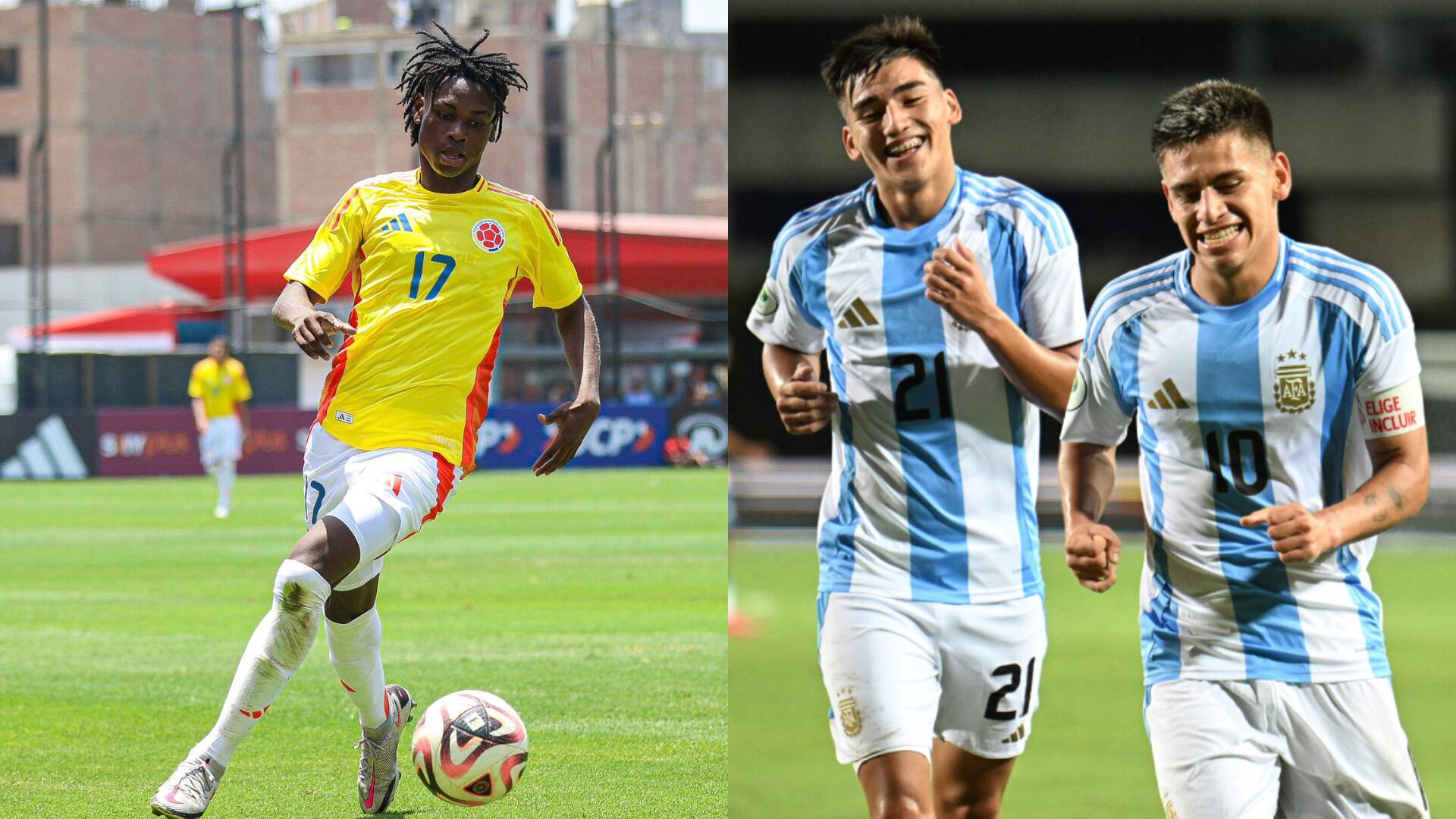Colombia y Argentina - Fotos: CONMEBOL y redes sociales