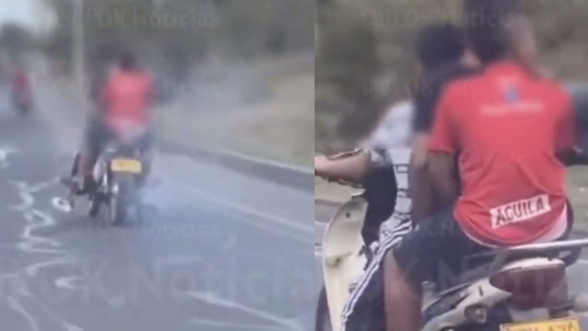 Tres menores de edad fueron vistos conduciendo una motocicleta sin protección en el oriente de Cali.