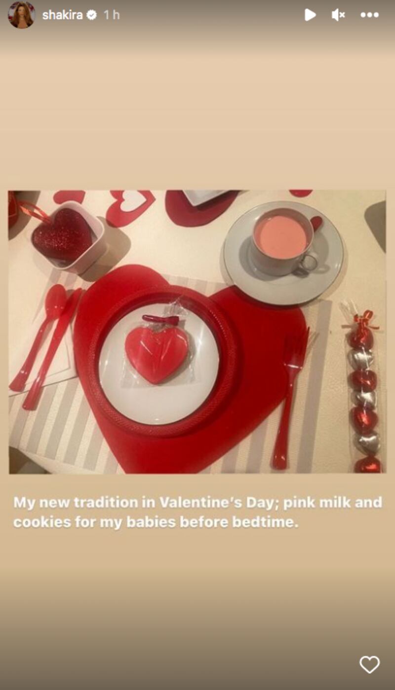 shakira pantallazo tomado de instagram