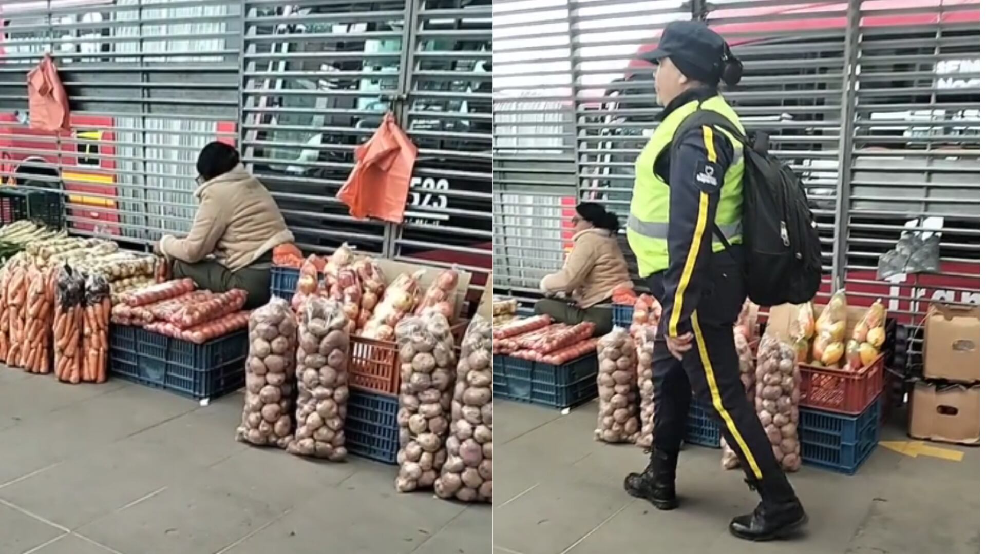 TransMilenio: montaron plaza de mercado en medio de estación