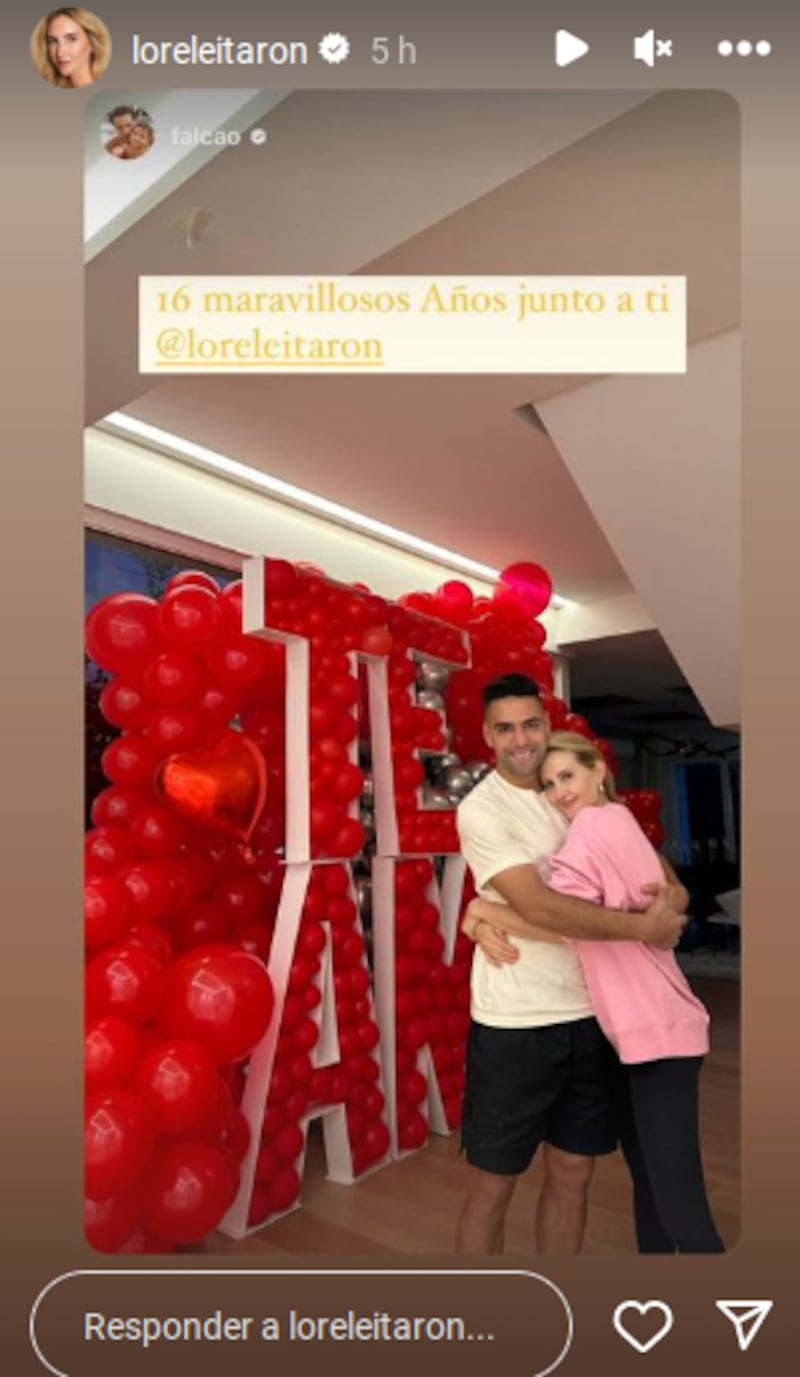 Radamel Falcao y Lorelei Taron