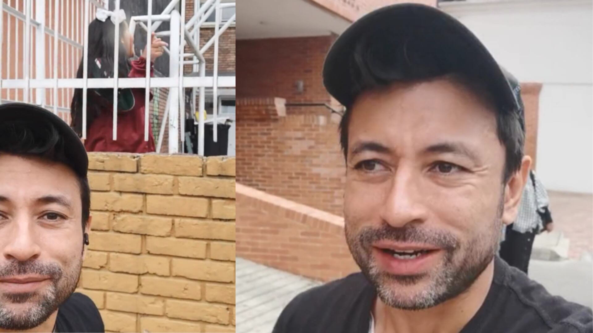 Adrián Parada sorprendido por niños en Bogotá