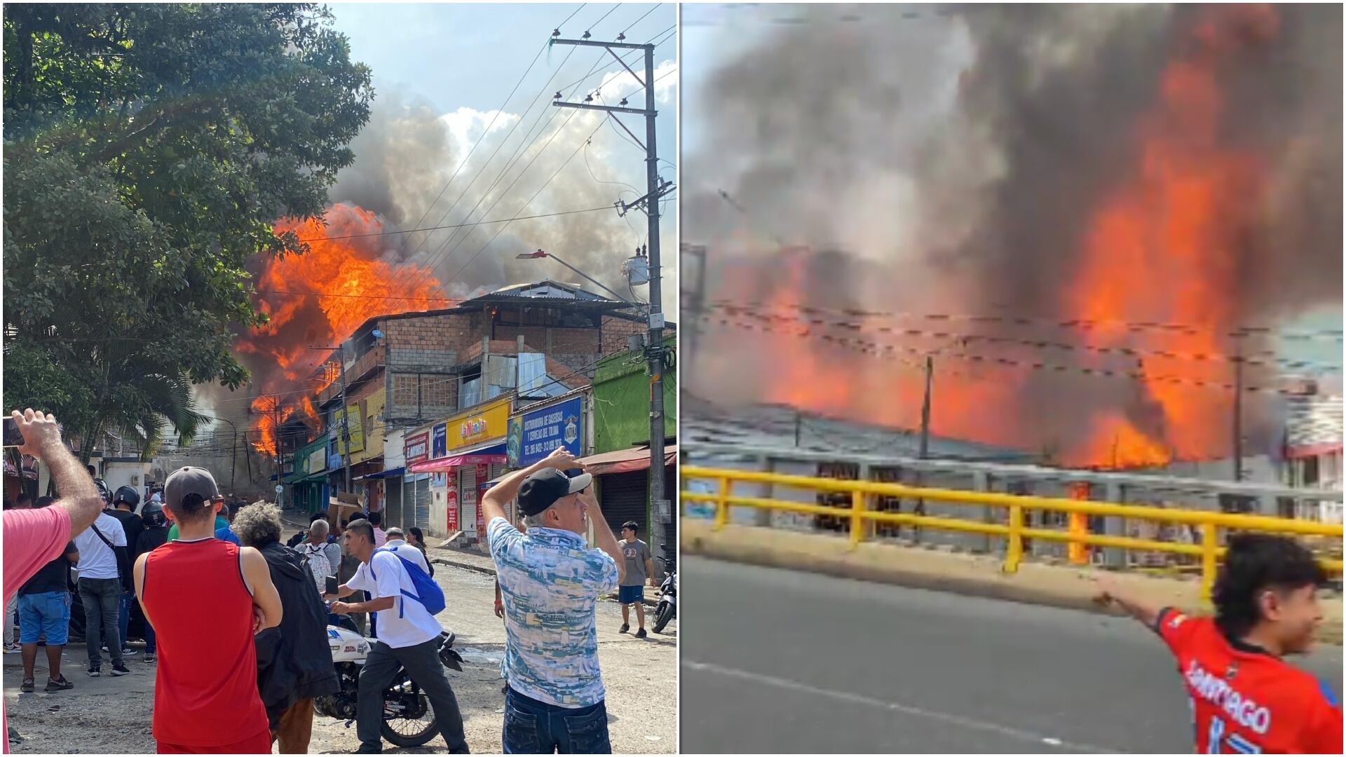 Desastre en el centro de Ibagué: Un voraz incendio devora decenas de locales comerciales (Rede sociales)