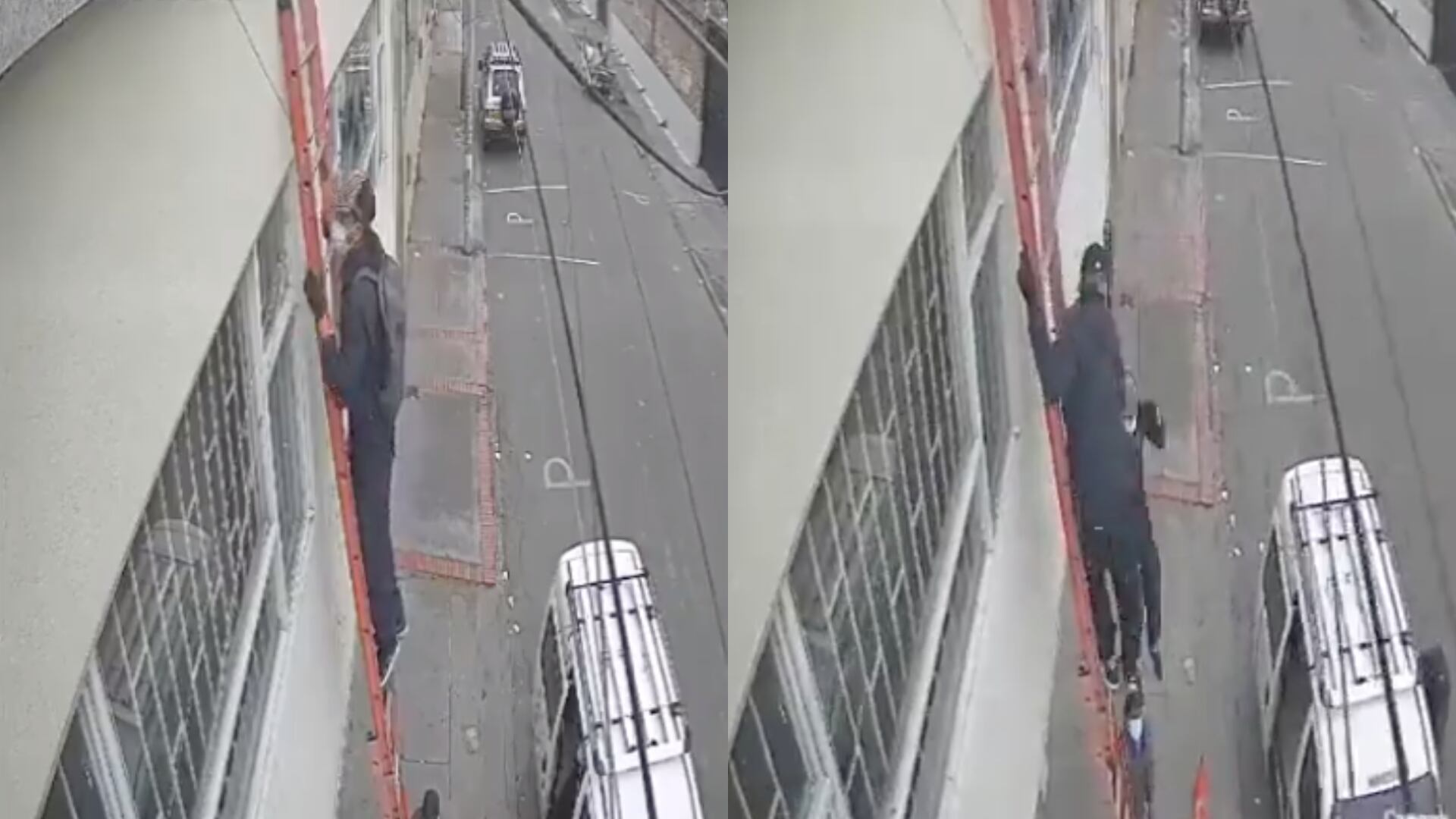 Delincuentes escalaron para robar una casa, pero al ser descubiertos uno terminó cayéndose al vacío