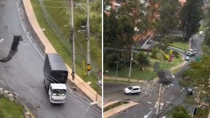 Accidente de camión en la loma de 'sube o no sube'.