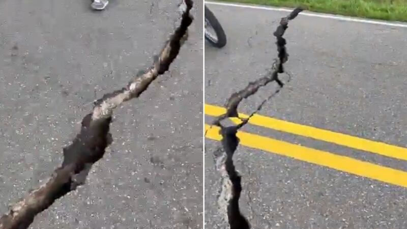 Se abrió la tierra: El fuerte sismo quebró la vía entre Villavicencio y Yopal