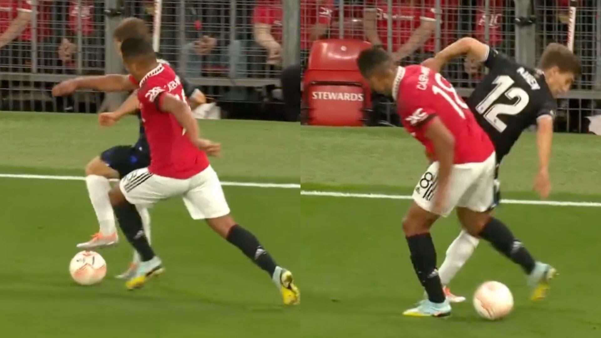 Casemiro recibió la bienvenida a la Europa League con un terrible 'caño'