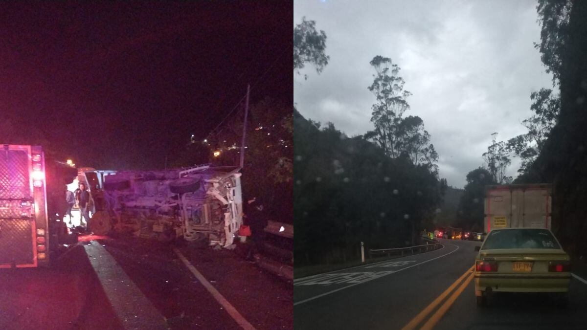 Se presentó accidente vía al llano lo que la mantiene completamente cerrada.