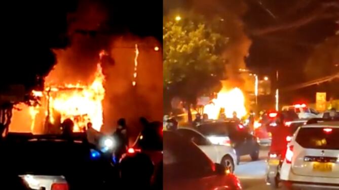 Incendio Metrolínea Piedecuesta