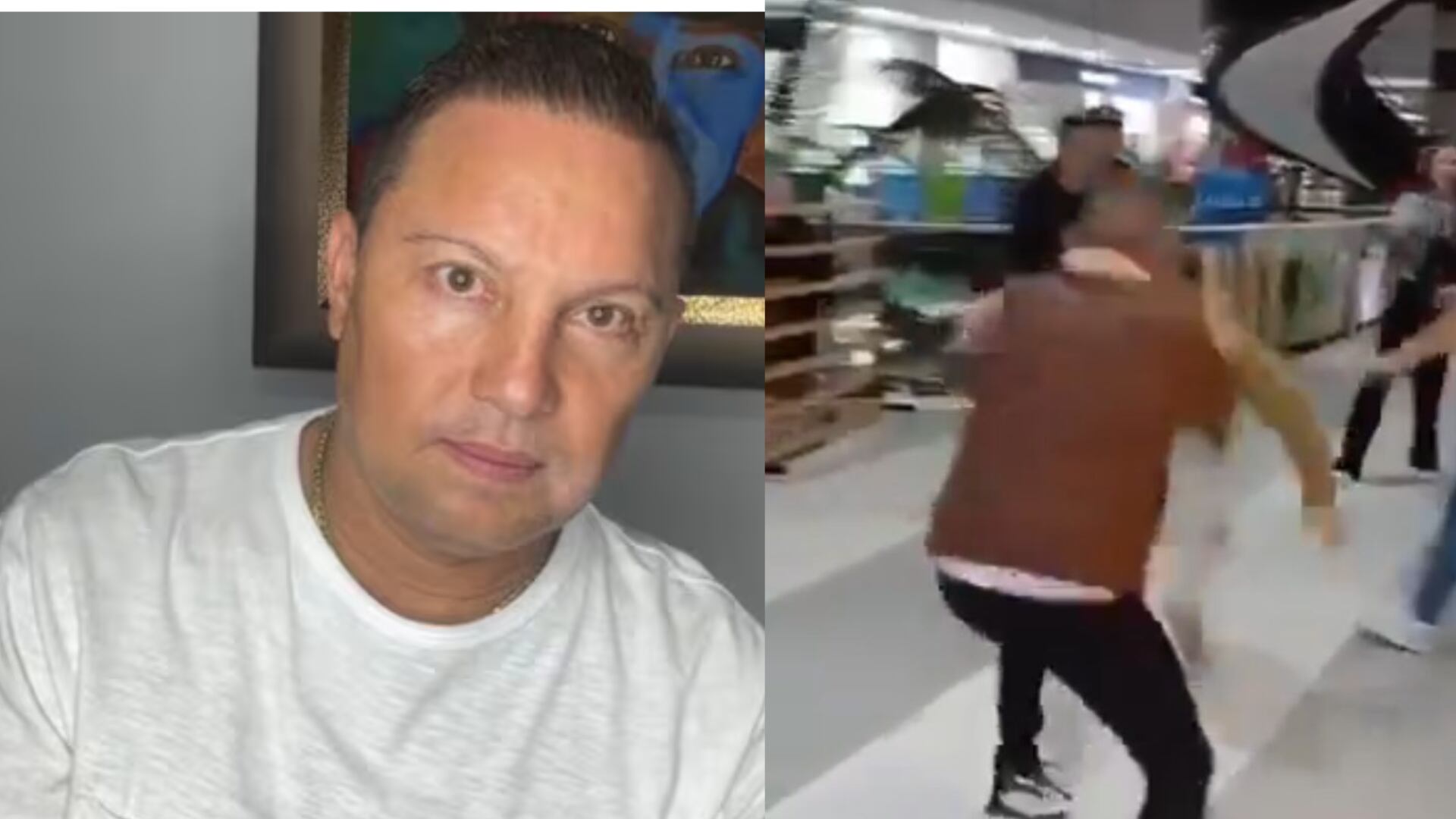 Giovanny Ayala se agarró a puños en pleno centro comercial