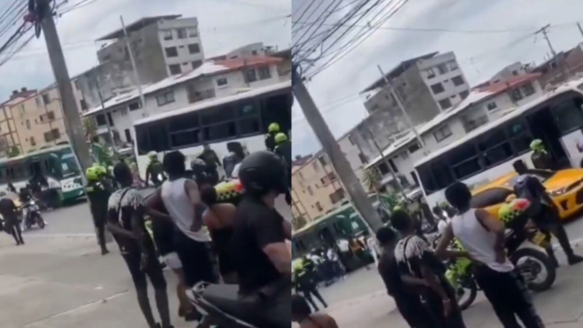 Una caravana fúnebre fue parada por plan candado de la policía en Cali.