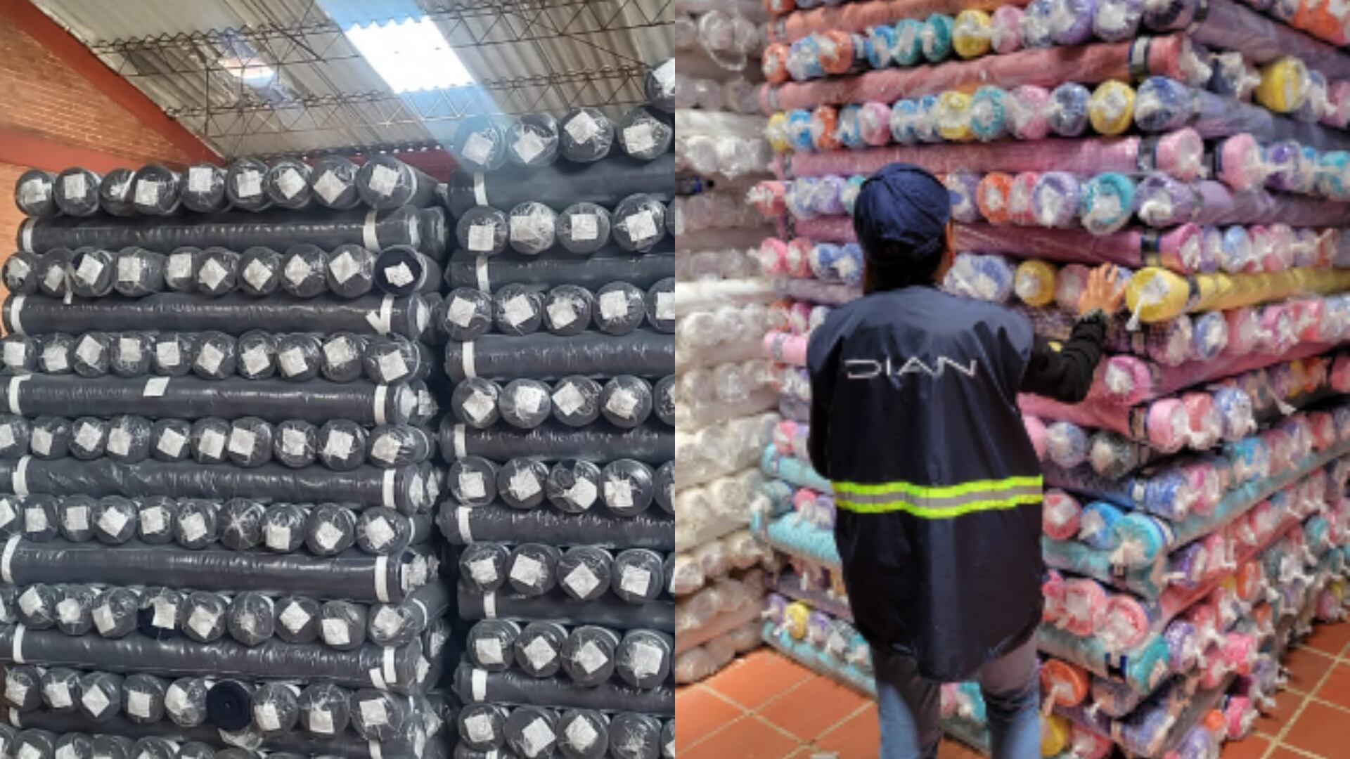 La Dian incautó textiles y cigarrillos pertenecientes al contrabando.