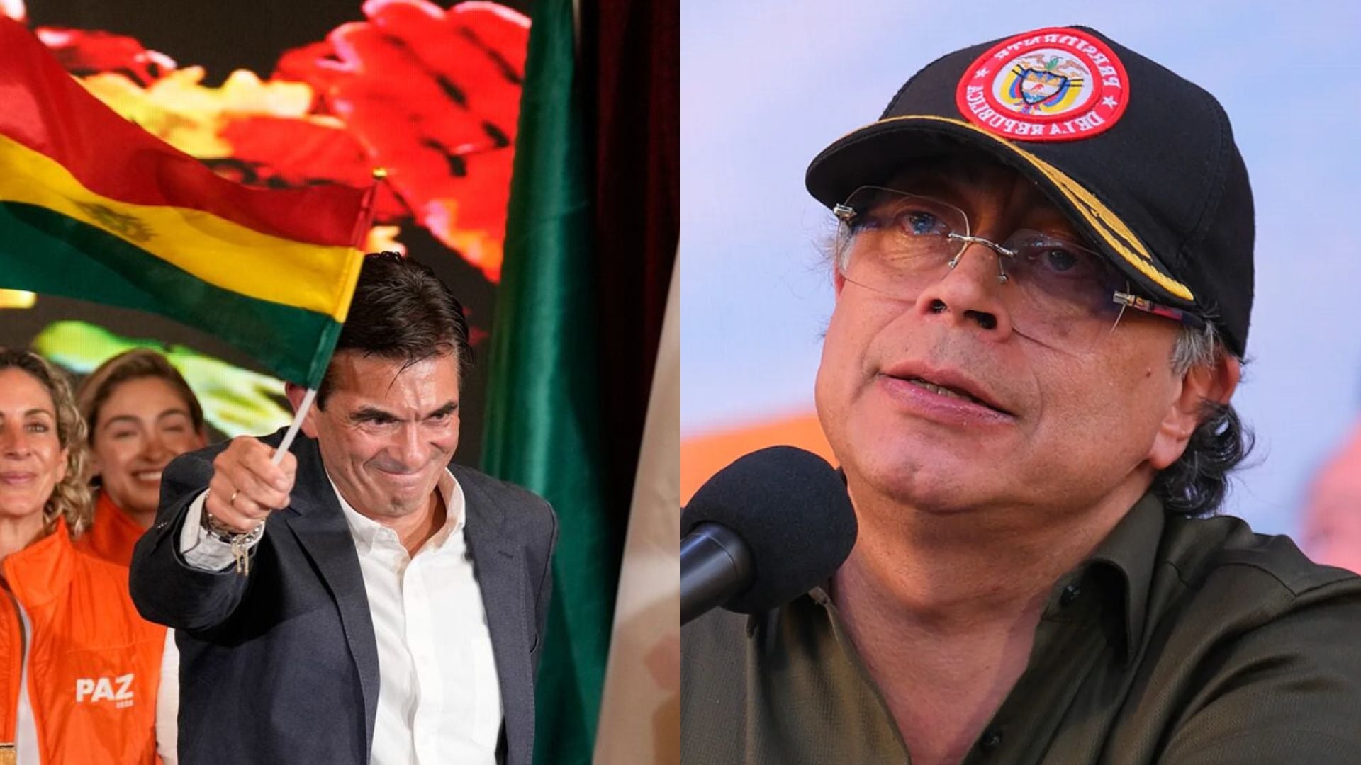 Presidente de Bolivia, Rodrigo Paz y Presidente de Colombia, Gustavo Petro