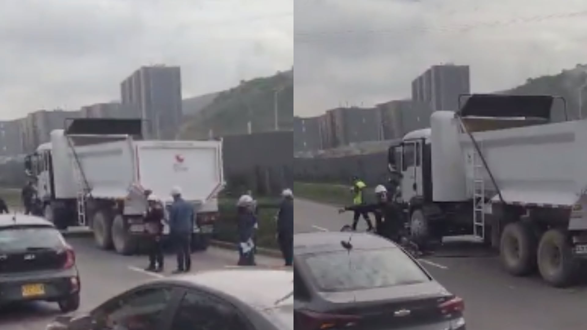 Grave accidente de tránsito en la entrada a Bogotá: dos motociclistas fallecidos tras ser arrollados por una volqueta