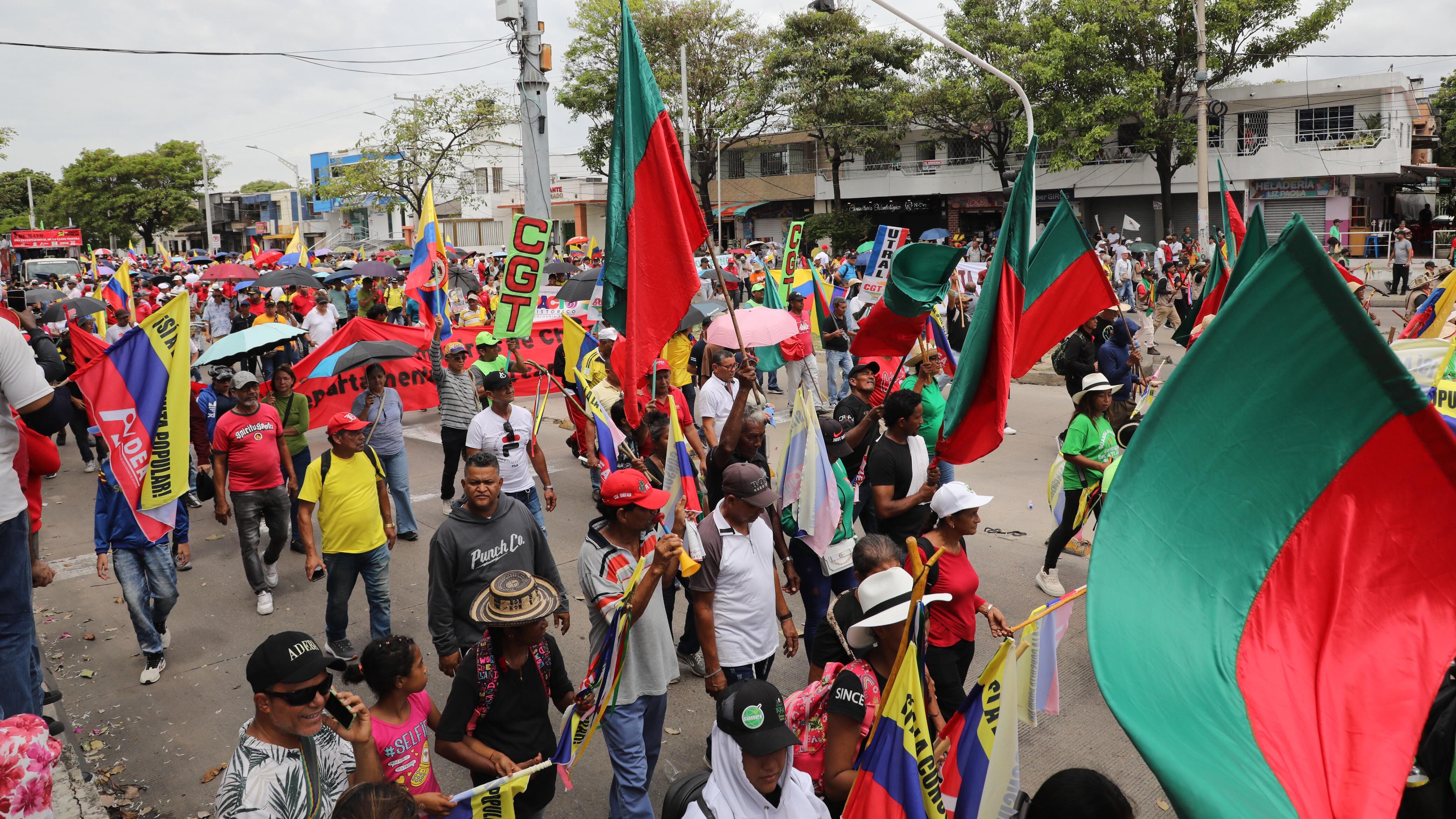 Foto de marcha en Barranquilla del 1 de mayo de 2025.