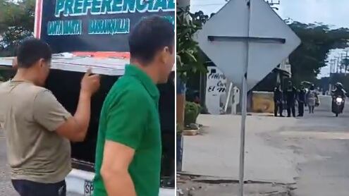 Denuncia robo frente a policías en Tasajera.