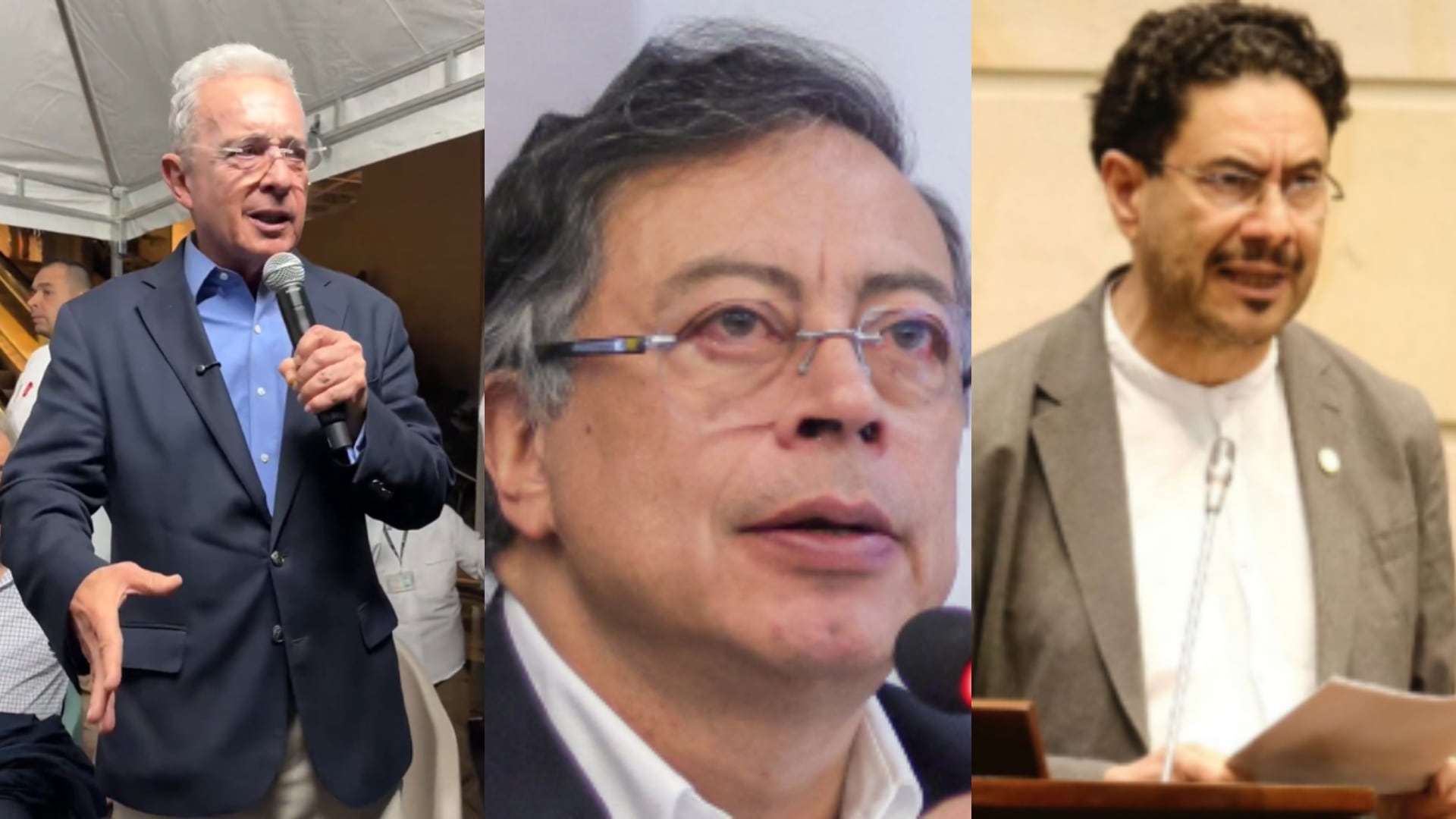 Álvaro Uribe, Gustavo Petro e Iván Cepeda.