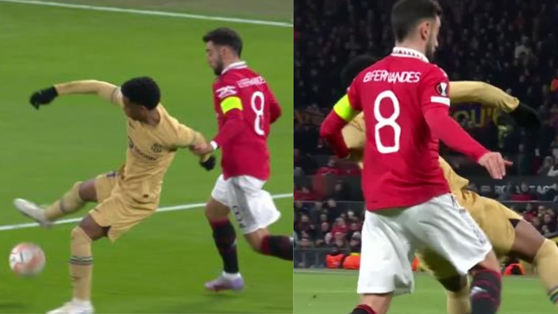 Penal para el Barcelona en el partido contra Manchester United